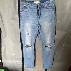 Garage Light Blue Distressed Skinny Jeans